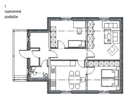 Rodinný dom Globus 91,24 m2 holostavba exteriér/interiér: €24 270* (€266/m2 z.p.) 
